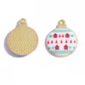 Ciondolo a sfera di Natale in lega smaltata fai da te per collana e portachiavi artigianale - Stile 14 / 25x20MM