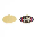 DIY Legierung Fitness Hantel Anhänger Charm für handgemachte Halskette Schlüsselanhänger - Hantel / 1 Stück (20X31mm) / Schwarz
