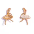DIY balletdanseres legering bedels hangers, verguld strass emaille sieraden maak accessoires. - Ballet Meisje / 30*17mm / Wit
