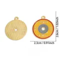 Goldener Hantelscheibe Emaillierter Anhänger Charms für DIY handgemachte Halsketten Schlüsseln - Gewichtsscheibenform / 1 Stück (26x23mm) / Gelb
