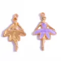 DIY legering ballerina danseres hanger charms, goud en paarse emaille sieraden. - Ballet Meisje / 30*18mm / Paars