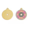 Metall Hantelscheibe Anhänger für DIY Schmuckherstellung Zubehör im Großhandel - Gewichtsscheibenform / 1 Stück (26x23mm) / Rosa