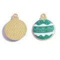 Ciondoli in metallo smaltato palla di Natale accessori per gioielli fai da te per collana llavero - Stile 17 / 25x20MM