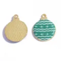 DIY ciondolo in lega smaltata a sfera natalizia per collana portachiavi gioiello - Stile 18 / 25x20MM