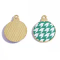 Ciondoli pendenti in lega pied de poule verde fai da te per collane e portachiavi fatti a mano - Stile 19 / 25x20MM