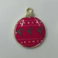 Ciondolo palla di Natale smalto lega rosso oro cervo fai da te gioielli artigianato fornitura - Stile 20 / 25x20MM