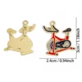Legierung Fitnessstudio Fahrrad Anhänger Charm DIY Schmuck Zubehör Halskette Schlüsselbund - Heimtrainer Form / 1 Stück Packung (30x24mm) / Schwarz