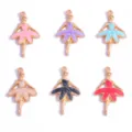 Kleurrijke Emaille Balletdanser Legering Hanger DIY Sieraden Accessoires Kettingen - Ballet Meisje / 30*18mm / Willekeurig Gemengde Kleuren