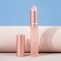 Siliconen lippenborstel met dop mini lipstick kwast voor make-up en lippenstiften toepassing - Roze Handvat Roze Kop Mini