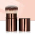 Intrekbare foundation kwast draagbare kabuki make-up tool met beschermhoes voor reizen. - Intrekbare Foundationborstel (Koffiebruin)