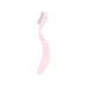 Opvouwbare roze wimperkam van roestvrij staal met fijne tanden voor perfecte mascara. - Opvouwbaar type / Roze