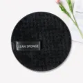 Schwarzer runder Make-up-Reinigungspuff, weicher Faserschwamm für die tägliche Gesichtspflege. - Ananas-Gitter / 12cm / Schwarz