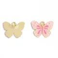 DIY metal butterfly enamel charm pendant for handmade necklace jewelry making accessories. - Butterfly Pendant (A10-132) / 18*24mm / Pink