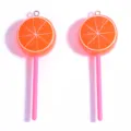Colorful orange slice lollipop acrylic charms DIY jewelry accessories keychain bag pendants - Grapefruit Red