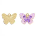 Colorful butterfly metal enamel charm pendant for DIY handmade necklaces and keychains. - Butterfly Pendant (A10-132) / 18*24mm / Purple