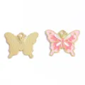 Alloy butterfly enamel pendant DIY jewelry charm cute pink butterfly necklace accessory - Butterfly Pendant (A10-133) / 19*24mm / Pink