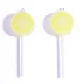 Yellow lemon slice lollipop shape acrylic pendant charm DIY jewelry accessory piece. - Light Yellow