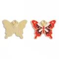 Pendentif papillon en alliage doré et émaillé, charm bijoux DIY en variante rouge et blanc. - Pendentif Papillon (A10-133) / 19*24mm / Rouge