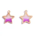 DIY Verloop Ster Hanger Legering Sieraden Accessoire Glitter Charm Halsketting Component - Ster Stijl (A10-105) / 19*16mm / Paars