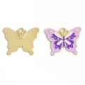 Pendentif papillon en alliage émail coloré breloque bijoux DIY pour collier porte-clés - Pendentif Papillon (A10-133) / 19*24mm / Violet