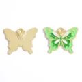 Pendentif papillon en émail vert en alliage doré pour colliers et bijoux faits main - Pendentif Papillon (A10-133) / 19*24mm / Vert