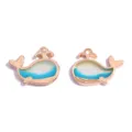 Leuke blauwe walvis emaille hangers en legering charms voor DIY sieraden maken. - Walvis Stijl (A10-107) / 15*19mm / Blauw
