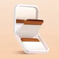Draagbare platte foundationkwast met spiegel compacte cassette, mini make-up tool. - Witte Rechte 2-Delige Doos / 2 Stuks