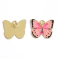 DIY pendentif papillon en émail alliage mignon accessoires de bijoux pour collier fait main - Pendentif Papillon (A10-135) / 18*20mm / Rose