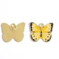 Pendentif papillon en alliage goutte d'huile DIY collier fait main accessoires porte-clés - Pendentif Papillon (A10-135) / 18*20mm / Jaune
