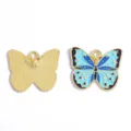 Pendentif papillon émail bleu alliage breloque DIY collier fait main porte-clés accessoire - Pendentif Papillon (A10-135) / 18*20mm / Bleu
