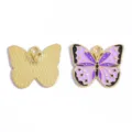 Pendentifs papillon en alliage doré avec émail violet, idéal pour la fabrication de bijoux DIY. - Pendentif Papillon (A10-135) / 18*20mm / Violet