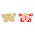 Pendentifs papillon émail DIY en alliage pour colliers et porte-clés faits à la main - Pendentif Papillon (A10-136) / 18*26mm / Rouge