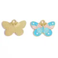 Pendentif papillon émaillé bleu rose en alliage pour accessoires bijoux DIY. - Pendentif Papillon (A10-136) / 18*26mm / Bleu