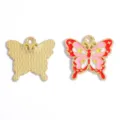 Pendentif Papillon Émail Alliage DIY Charms Bijoux Rose Rouge Doré Accessoire De Mode - Pendentif Papillon (A10-137) / 19*20mm / Rose