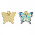 DIY Pendentif Charme Papillion en Émail Alliage Or avec Étoiles Bleues et Jaunes - Pendentif Papillon (A10-137) / 19*20mm / Bleu Bleu Roi