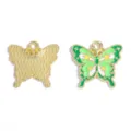 Pendentif papillon en alliage pour fabrication de bijoux collier bricolage émail - Pendentif Papillon (A10-137) / 19*20mm / Vert Clair