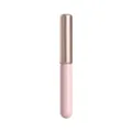 Draagbare mini lippenborstel met dop, roze en roségoud Morandi design voorpreciese make-up. - Roze