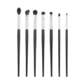 Professionele 7-delige wollen oogmake-up kwastenset met zwarte handvatten voor blending. - 7-delige Oogborstel Set