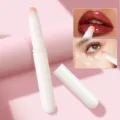 Draagbare lippenborstel met dop, zachte ronde make-upborstel voor lipstick en concealer. - Plastic Handvat Wit