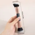 Dubbelzijdige make-up kwast roségoud zwarte handgreep contour foundation kwast SKU - Zwart Handvat Dubbelzijdige Blush- en Contourborstel (MB359)