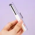 Draagbare siliconen lippenborstel met metalen handvat, zachte ronde kop voor lippenstift. - Witte Kunststof Steel Siliconen Lippenpenseel