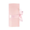 Rosa PU Leder Pinselrolle Tasche mit süßer Schleife, praktischer Make-up Pinsel Organizer. - 11 Stück Kapazität / Rosa (PU-Tasche)