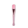 Pennello per maschera facciale in silicone a doppia estremità con spatola trucco rosa - Oro Rosa Con Setole in Fibra Rosa
