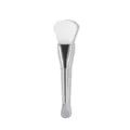 Pennello per maschera facciale in silicone a doppia testa con spatola per trucco - Forma a ventaglio d'argento