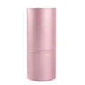 Pink PU leather makeup brush holder, portable cylindrical travel organizer for cosmetic tools. - Style Without Clasp (Top 12 Bottom 8) / Purple