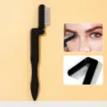 Opvouwbare wimperkam van roestvrij staal met fijne tanden voor perfecte oogmake-up. - Spits Handvat Opvouwbaar / Zwart