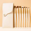 7-teiliges Make-up-Pinsel-Set mit Aufbewahrungstasche weiße Griffe Lidschatten und Pinsel - Make-up-Pinsel Kollektion Mit Beige Tasche (MB470) / Mit Beige Kartentasche / Weiß