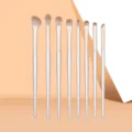 Vergulde oogmake-up kwastenset, zachte oogschaduwkwast en detailkwast variant in zilver. - 8 Stuks Losse Kwasten / Verguld Goud