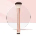 Dubbelzijdige make-upkwast, roségouden handvat, zachte haren voor poeder en foundation. - Blush & Concealer Stijl / Enkele Verpakking / Roségoud