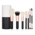 7-piece mini makeup brush set with portable cylindrical case soft cosmetic tools for travel - 7 Counts Portable Brushes With Storage Cylinder (MB432)